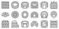 Amphitheater icons set outline vector. Arena italy