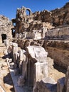 Ancient theater of Perga. Amphitheater. Ancient city. Turkey. Manavgat. Antalya. Landmarks of Turkey