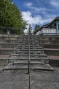 Steps going upward from amphitheater in public park Royalty Free Stock Photo
