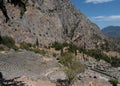Amphitheater and Temple of Apollo at Delphi in Greece