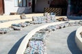 Amphitheater for tourists in a Bedouin camp in the middle of the desert. Tourist spot Royalty Free Stock Photo