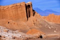 Amphitheater, unique geological formation in the Moon Valley in Atacama Desert near San Pedro de Atacama, Chile. Royalty Free Stock Photo