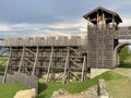 Amphitheater in the Viminacium Archaeological Park or Reconstruction of the amphitheater of the Roman city Viminatium Royalty Free Stock Photo