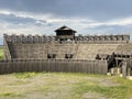 Amphitheater in the Viminacium Archaeological Park or Reconstruction of the amphitheater of the Roman city Viminatium Royalty Free Stock Photo