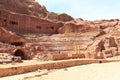 Amphitheatre in ancient city of Petra, Jordan Royalty Free Stock Photo
