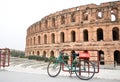 EL DJEM, TUNISIA - February 03, 2009: Photo of arena of the ancient Roman El Jem amphitheater. Royalty Free Stock Photo