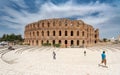 Amphitheatre of El Jem in Tunisia. Amphitheatre is in the modern-day city of El Djem, Tunisia, formerly Thysdrus in the Roman Royalty Free Stock Photo