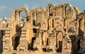 Amphitheatre of El Jem, a UNESCO world heritage site in Tunisia Royalty Free Stock Photo