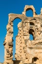 Amphitheatre of El Jem, a UNESCO world heritage site in Tunisia Royalty Free Stock Photo