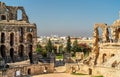 Amphitheatre of El Jem, a UNESCO world heritage site in Tunisia Royalty Free Stock Photo