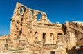 Amphitheatre of El Jem, a UNESCO world heritage site in Tunisia Royalty Free Stock Photo
