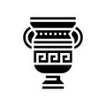 amphora ancient greece glyph icon vector illustration