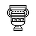 amphora ancient greece line icon vector illustration
