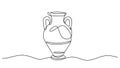 Amphora Ancient Greek clay vase, Vector illustration isolated on white background Royalty Free Stock Photo