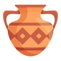 Amphora clay icon, cartoon style