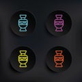 Amphora dark badge color set icon. Simple thin line, outline vector of mythology icons for ui and ux, website or mobile Royalty Free Stock Photo
