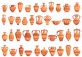 Amphora icons set, cartoon style Royalty Free Stock Photo