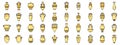 Amphora icons set vector color line Royalty Free Stock Photo