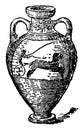 Amphora Jar for carrying wine vintage engraving