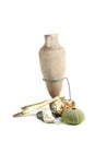 Amphora with shells Royalty Free Stock Photo