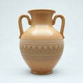 Amphora with two vertical handles and geometric etchings Generat Royalty Free Stock Photo