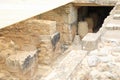 Amphoras in cellar in ruins of palace Knossos Royalty Free Stock Photo