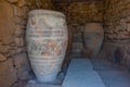 Amphoras at Minoan Palace of Phaistos at Greek island Crete Royalty Free Stock Photo