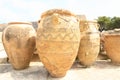 Amphoras among ruins of palace Knossos Royalty Free Stock Photo