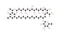 amphotericin b molecule, structural chemical formula, ball-and-stick model, isolated image antifungal medication