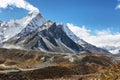 Amphu Gyabjen and Ama Dablan peaks views from Chukhung valley Royalty Free Stock Photo