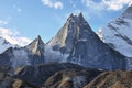 Amphu Gyabjen peak view from Chukhung valley Royalty Free Stock Photo