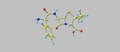 Ampicillin antibiotic molecular structure isolated on grey