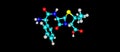 Ampicillin antibiotic molecular structure isolated on black Royalty Free Stock Photo