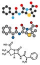 Ampicillin beta-lactam antibiotic drug, chemical structure