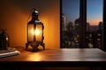 Ample desk space featuring an illuminating and stylish desk lamp