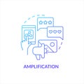 Amplification blue gradient concept icon