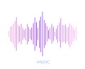 Amplified sound wave. Colorful design with sound frequency music audio waves for technology vector image on light Royalty Free Stock Photo