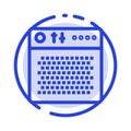 Amplifier, Audio, Device, Multimedia, Portable Blue Dotted Line Line Icon