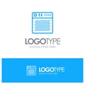 Amplifier, Audio, Device, Multimedia, Portable Blue outLine Logo with place for tagline