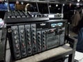 Amplifier or audio mixer to set the sound system at an event.