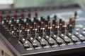 Amplifier and equalizer mixer switch of sound equpiment Royalty Free Stock Photo
