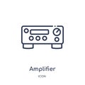 Amplifier icon from music outline collection. Thin line amplifier icon isolated on white background