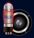 Amplifier Valve And Speaker Cone Royalty Free Stock Photo