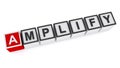 Amplify word block on white Royalty Free Stock Photo