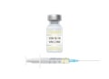 Ampoule with COVID-19 vaccine and a syringe with a dose of vaccine. Isolated objects on a white background