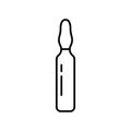 Ampoule icon. Linear logo of sealed glass capsule containing liquid. Black simple illustration of injection medicine, cosmetic Royalty Free Stock Photo