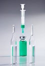 Ampoule and syringe macro still life Royalty Free Stock Photo