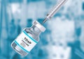 Ampoule and syringe TDaP vaccine composed of tetanus, diphtheria and pertussis in the laboratory Royalty Free Stock Photo