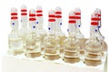 Ampoules in box isolated Royalty Free Stock Photo