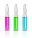 Ampoules with colored solutions